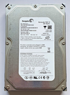 320 GB SATA Seagate Barracuda 7200.10 ST3320820AS 8MB HDD 3,5'' intern Festplatte
