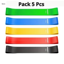Lot 5 Bandes Élastiques Fitness Yoga Musculation Gym 5 Couleurs Entraînement