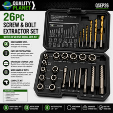 26pc Screws Bolt Extractor Set Wreverse Drill Bit Kit Lug Nut Extraction Ez Out 26pc Screws Bolt Extractor Set Wreverse Drill Bit Kit Lug Nut Extraction Ez Out