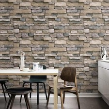 Stone Wallpaper Brick Wallpaper Peel and Stick Stone Backsplash Self-Adhesive