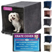 Pet Dreams Dog Crate Cover- Breathable Kennel Topper, Single and Double Door