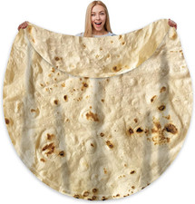 Bcareself Tortilla Blanket Adult Size Giant Double Sided for Kids Funny Realisti