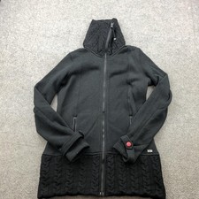 Oakley Jacket Womens Medium Knit Trim Hooded Full Zip Button Outdoor Activewear