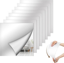 8 Pack Acrylic Mirror Tiles, 10 x 10 Inch Full Length Wall Mirror, 2mm Thickened