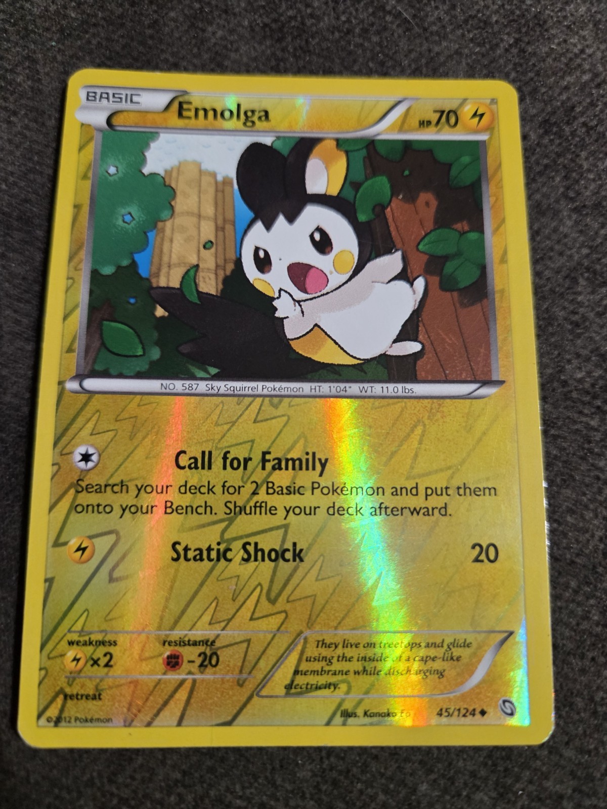 Pokemon Dragons Exalted Emolga 45/124 Reverse Holo Card NM