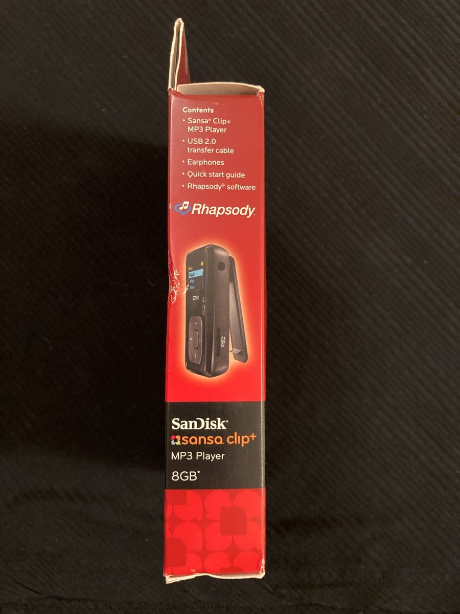 SanDisk Sansa Clip+ Lettore MP3 2GB, Nero, Aperto Ma Mai Usato Con Accessori Originali