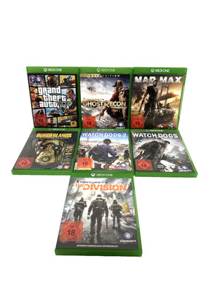 Xbox One 7 Spiele Bundle: GTA 5, Watch Dogs 1+2 , Division, Borderlands, Mad Max