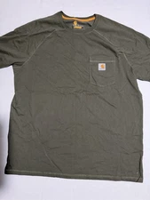 Carthartt Olive Green Relaxed Fit Tee w/pocket Large T-shirt  #500