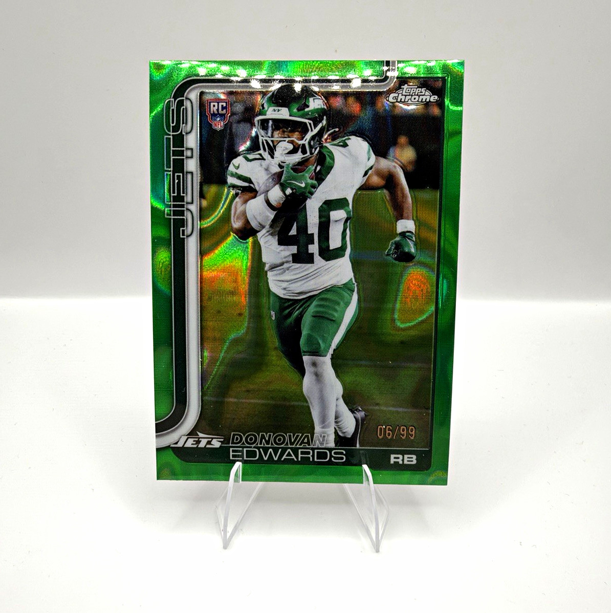 Topps 2024 Chrome Donovan Edwards RC Rookie Lava /99 #392 New York Jets