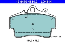 Front Axle ATE 13.0470-4814.2 Brake Pad Set, Disc Brake for Porsche