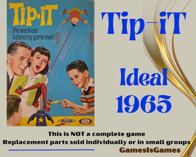 Board Game Parts: TIP-IT, Ideal, 1965, replacement pieces, tipit tip it