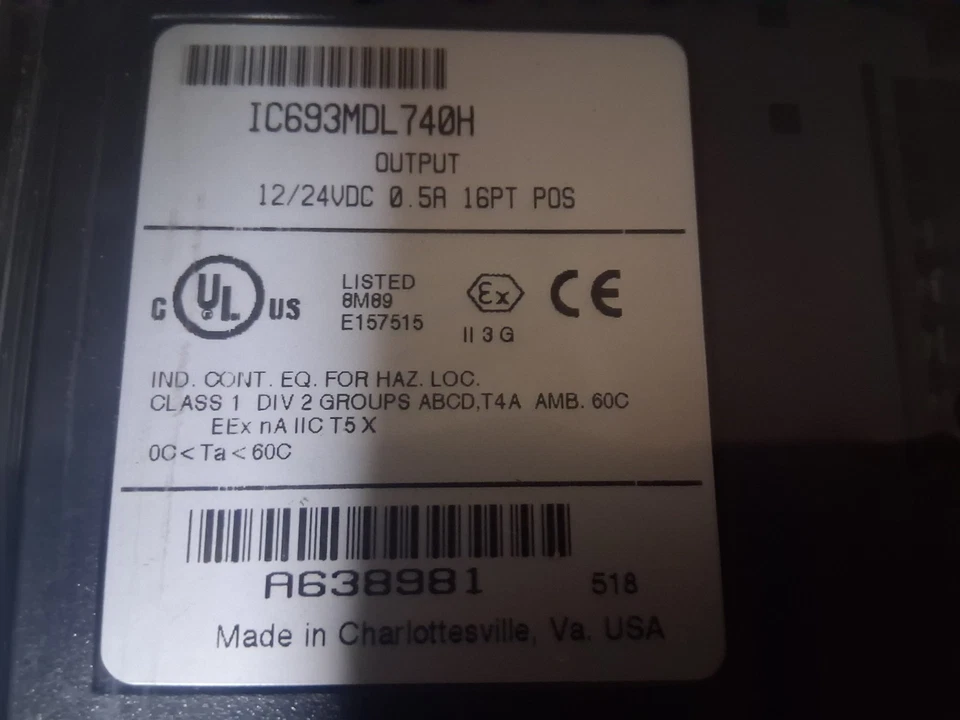 GE FANUC IC693MDL740H OUTPUT MODULE 12/24VDC 0.5A 16PT POS - Image 2 of 4