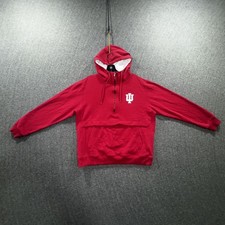Indiana Hoosiers Hoodie Mens Large Red NCAA Basketball Quarter Zip Colosseum