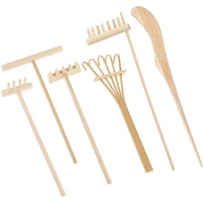 Miniature Zen Garden Rake Set with 6 Tools for Desktop Sand Garden, Mini