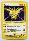 Pokemon ZAPDOS Base Set #16 16/102 Holographic WOTC TCG Holo Rare 1999 Vtg Z1