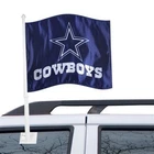 NFL Dallas Cowboys 2-Sided Star Logo over Name on Blue Car Window Flag RICO