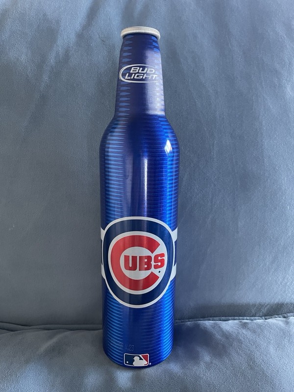 Chicago CUBS - BUD Light Beer EMPTY Aluminum 16oz Bottle 