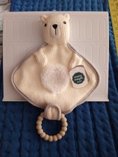 Mary Meyer Baby Knitted Nursery Polar Bear Plush Teether/Lovie/Drool Cloth-NWT