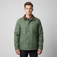 New Billabong Men Green Chore Jacket Corduroy Collar Sherpa Lined XXL Field Barn