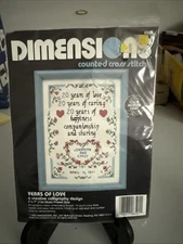Dimensions #6591 Years Of Love Counted Cross Stitch A Creative Calligraphy Desig
