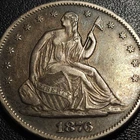 1876 Seated Liberty Half Dollar Extremely Fine Coin, 50 c