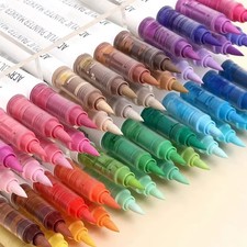 9 Colors Auto Ink Acrylic Paint Markers, Acrylic Art Permanent Markers Pen