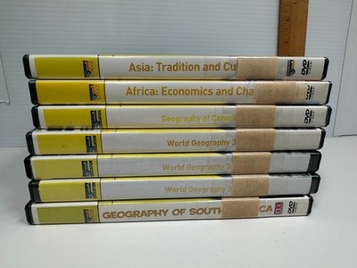 Discovery School Geography Africa Asia Canada World S. America Grades 3-12 DVD's