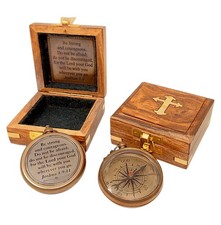 God My Lord Engraved Compass Inspirational Quote Graduation Baptism Gift