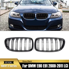 Gloss Black Front Kidney Dual Slats Grill for BMW E90 E91 LCI 325i 328i 2009-11