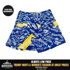 Corona Extra Board Shorts Swim Trunk Mens 34 Blue Yellow Drawstring Unlined Beer
