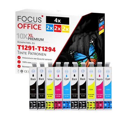 10x Kompatibel TINTE Für EPSON T1295 BX305FW BX320FW BX525WD BX630FW SX420W