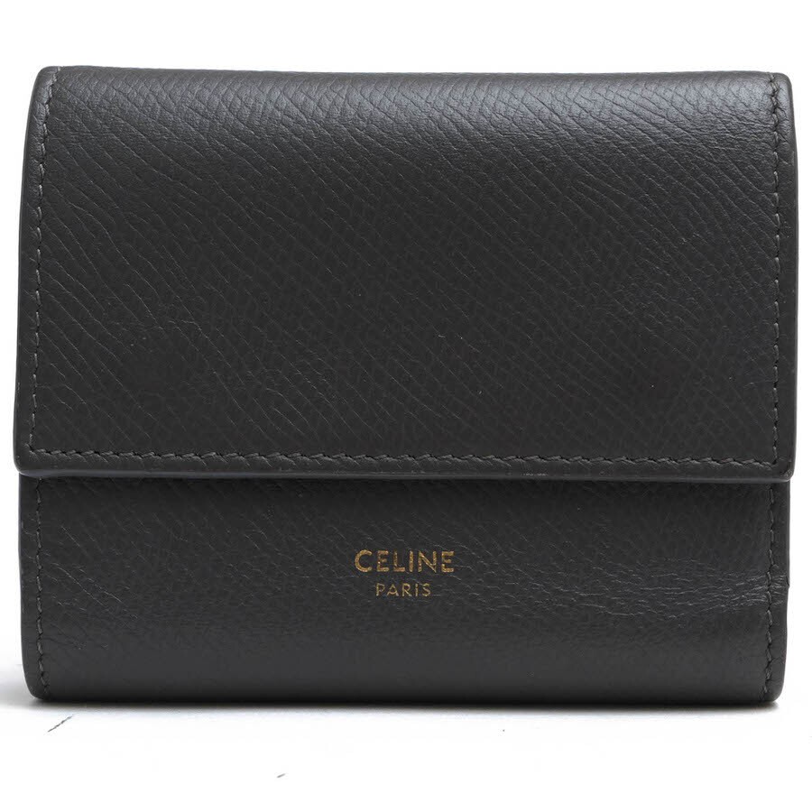 CELINE Small Trifold Wallet 10B573BEL ESSENTIALS Grained Calfskin Leather Japane