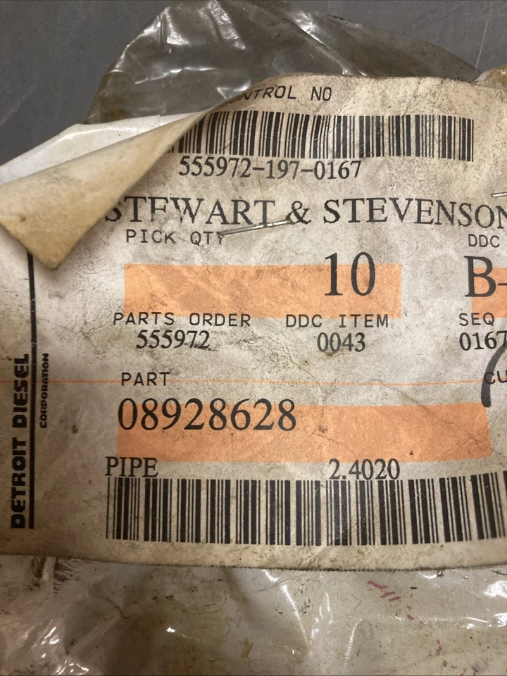 Paquete de 10 pipas nuevas antiguas Stewart & Stevenson MTU 08928628 | EE. UU. VENDEDOR Foto 4 de 4