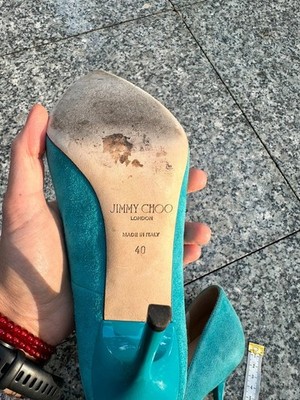 Jimmy Choo Turquoise Leather Heels EU 40 | eBay