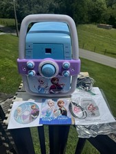 Disney Frozen Frosted Lights Karaoke Machine CD G Tested Works Box No Mic