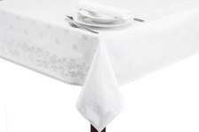 Produktbild - Tischdecke weiß 50x80 Efeu lwaf & Efeu Bordüre Muster Handelsqualität K26