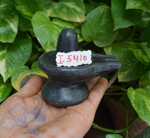 Shivling black marble stone statue religious Shiva Lingam  Pooja Set~I-5410 - Picture 1 of 7