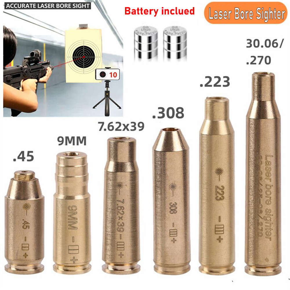Red Laser Boresight CAL 9MM/223/308/.45Clot/.45ACP/300WIN
