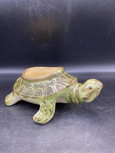 BRUSH McCOY POTTERY GREEN TURTLE PLANTER