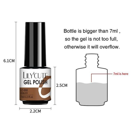 LILYCUTE 7ml Gel Nail Polish Base Gel Top Coat UV Glitter Nails Gel UV LED DIY - Picture 3 of 12