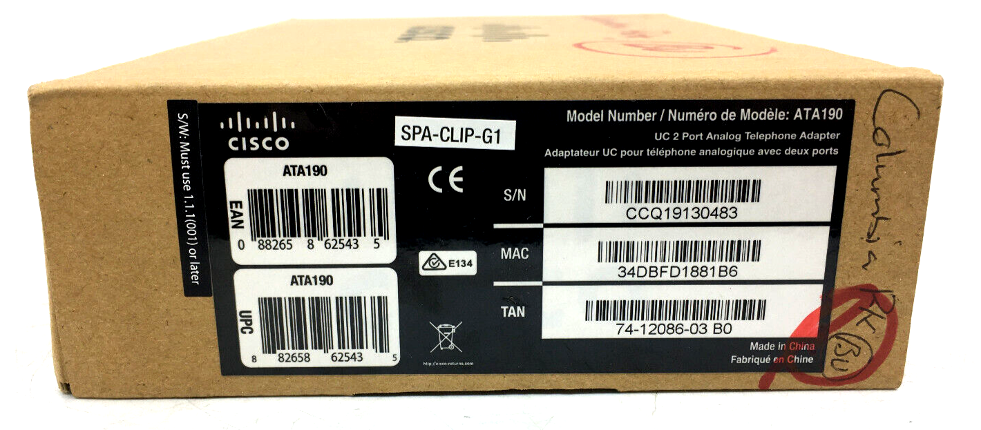 Used Cisco ATA 190 Analog Telephone Adapter Black w/ Power eBay