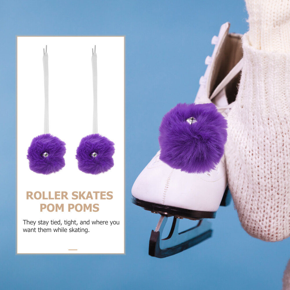 APL 2 paia di lacci pattini a rotelle per bambini con pom per scarpe da ginnastica