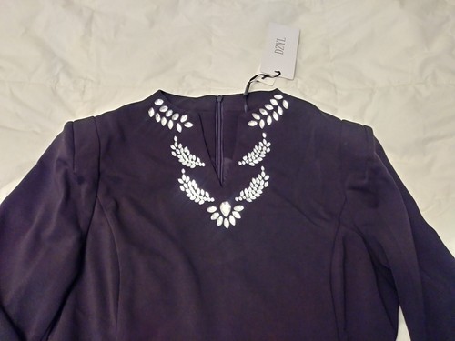 DZYL Little Black Dress CHEST 16,5" Women Ringstone long sleeves lenght 33,5” - Picture 2 of 4