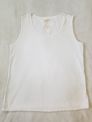 North Crest Essential Tank Top White Fitted XL Layering Base Summer Embroidered