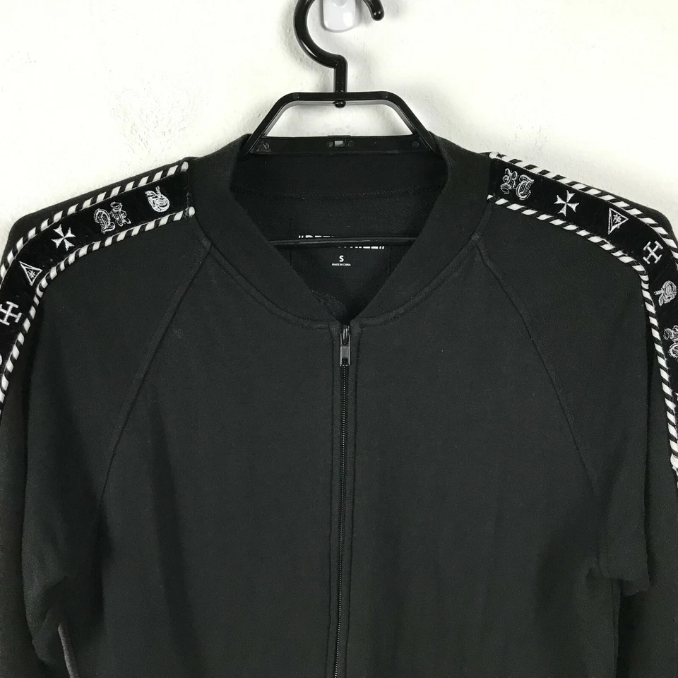 Beentrill Jacket Size S Embroidered Skeletons Black White Full Zip Mens Pockets - Image 4 of 4