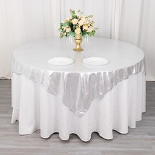 72x72 in Glitter Sequin Dots Polyester Square TABLE OVERLAY Party Decorations