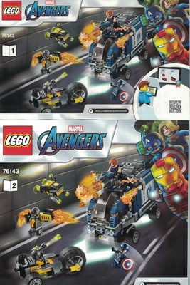LEGO  Bauanleitung Super Heroes Avengers Truck Take-down 76143 Heft 1+2 NEU