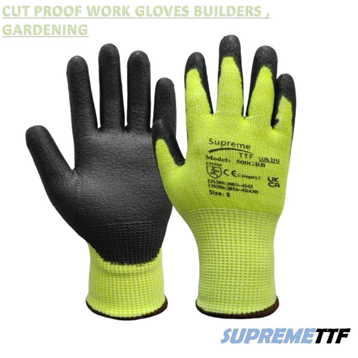 12 Pair Safety Gloves LV5 Protect Anti Cut Slash Hands Protector