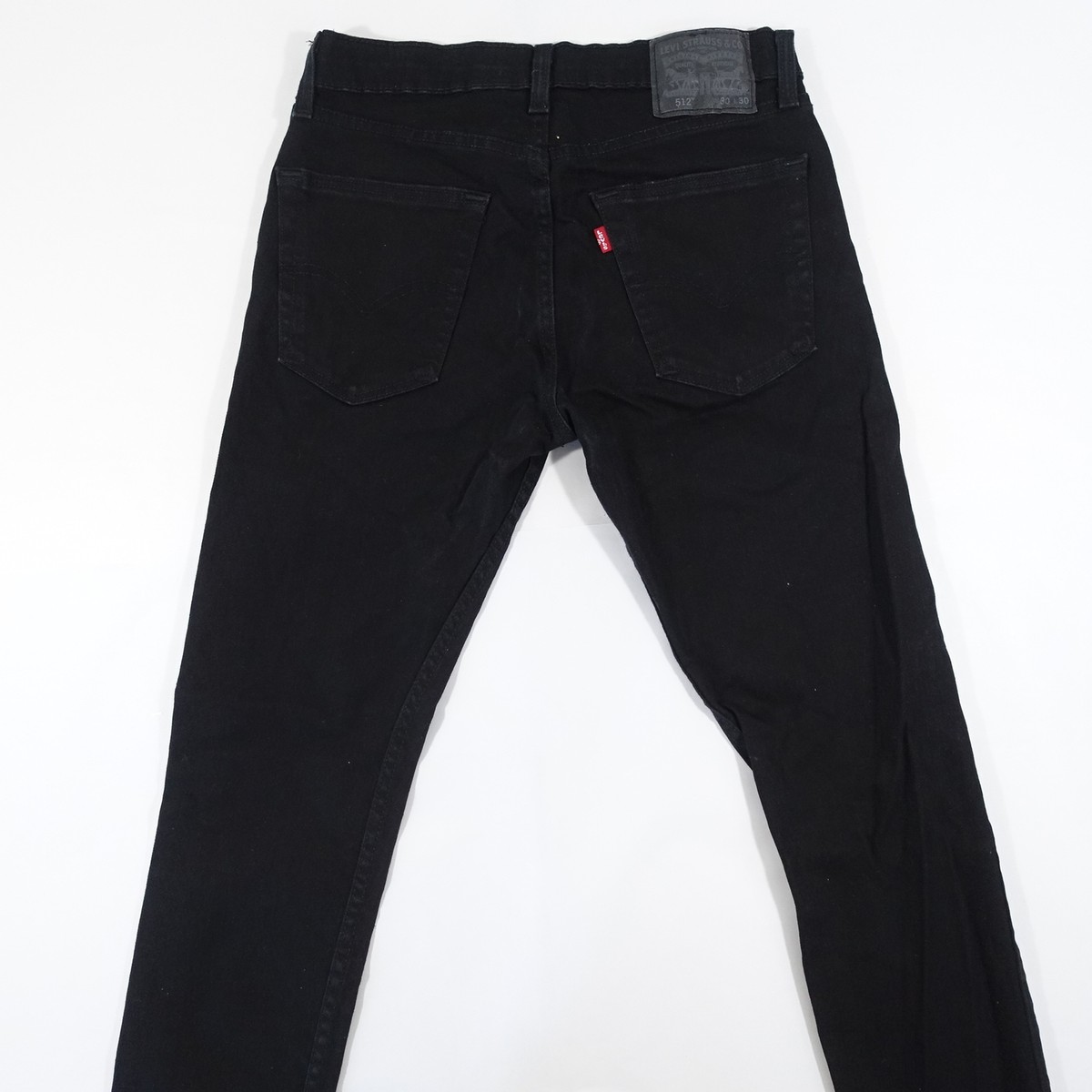 LEVIS 502 0001 BLACK 38X30 REGULAR TAPER STRETCH JEANS MENS 