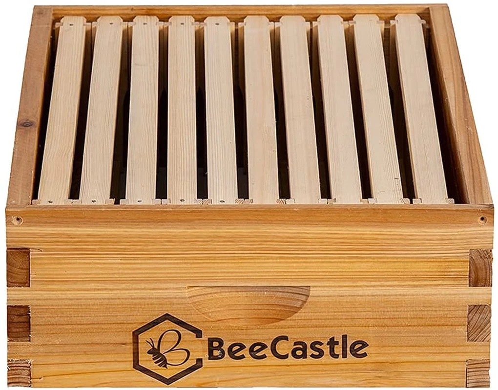 VEVOR Bee Hive 10-Frame Complete Beehive Kit 100% Beeswax Natural